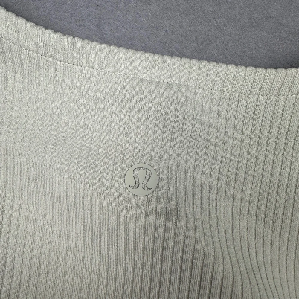 Lululemon Ribbed Softstreme Asym Long Sleeve Bone LW3HS7S Size Large NEW